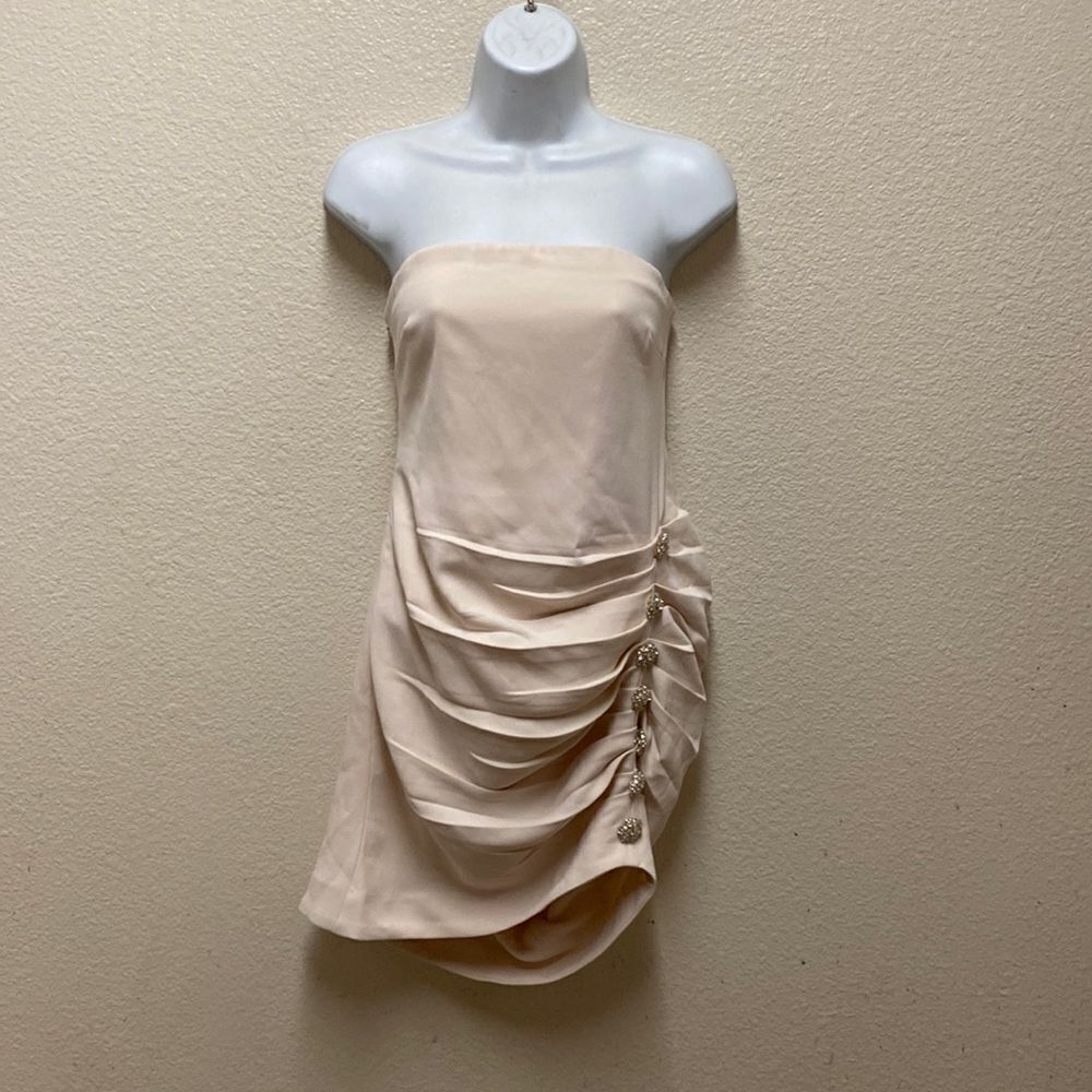 NBD Strapless Ruched Side Mini Dress Small